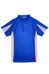 P1518   Design shirts are white contrasting royal blue men's polo shirts, customized orange printed polo shirts, horn sleeves, throwing ball sports 