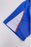 P1518   Design shirts are white contrasting royal blue men's polo shirts, customized orange printed polo shirts, horn sleeves, throwing ball sports 