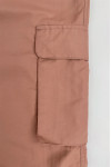 H268  Custom-made elastic trousers slanted pants design khaki multi-pocket multi-functional pants woven windbreaker fabric elasticated trousers hem slanted pants supplier 