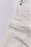 H274  Order white solid color multi-pocket diagonal pants with elastic buttons at the top of the pants Slant pants design company 