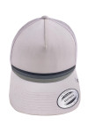 HA332  Order trendy brand white baseball cap back mesh design stamp stamp sports baseball cap reflective tape contrast color brim baseball cap manufacturer 