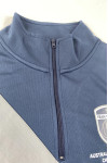 P1529 Manufacture Long Sleeve Polo Shirt with Stand Collar Custom Star Patch Print LOGO Equestrian Royal Blue Polo Zipper Chest