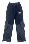 H284  Mass Custom Black Multi Pocket Elastic Waist Diagonal Pants