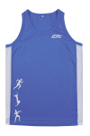 VT256  Customized blue sleeveless vest T-shirt, track and field team vest T-shirt, men's track suit, jogging vest T-shirt