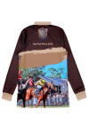 P1583 Customized long-sleeved brown Polo shirt, sublimation, all-over printed Polo shirt, Australia, horse racing, equestrian sports