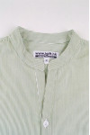 R403 Order online for three-quarter sleeve shirt, men's green thin striped shirt, V-neck shirt, arc bottom, short front and long back design