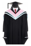 DA458 Order NTU Graduation Gown School for National Institute of Education Lustrous-Light-Cerise-edged-with- Light Blue shawl      