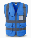 SKWK183 Knitted fabrics, reflective vests, multi-pockets, construction vests, traffic reflective clothing