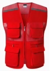 SKWK214 Reflective vests, mesh breathable volunteer vests, sanitation, multi-pockets, and printed safety overalls