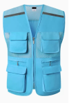 SKWK214 Reflective vests, mesh breathable volunteer vests, sanitation, multi-pockets, and printed safety overalls