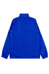 J1041 Large quantity of customized long-sleeved blue windbreaker jacket with zipper pocket design on the front for sale. Stand collar windbreaker jacket 320T Taslan 