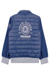 J1050 Order royal blue quilted jacket, quilted jacket, woven patch LOGO, embroidered LOGO quilted jacket, single lip zipper pocket 