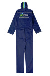 CL036 Order online for customized cleaning and cleaning clothes, cleaning service coveralls, metal button design, ESG hooded cleaning clothes, royal blue 65% polyester 35% cotton 