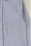 R425 Designed long-sleeved work shirt Blue striped shirt Left front chest pocket design Customized long-sleeved shirt