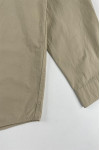 R426 Personally designed khaki long-sleeved shirt, half-cut shirt placket, rounded hem, fashionable shirt