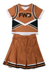 CH226 Customized women's short-sleeved cheerleading uniform suit, pleated skirt design, sublimation cheerleading uniform, brown cheerleading uniform 