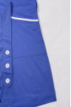 NU094  Customized blue short-sleeved nurse uniform, dental clinic nurse uniform, double side pocket nurse uniform, white pocket edge design, back waist adjustment belt 