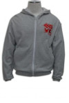 Z029 embroidered campus zip-up