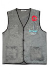 V115 A Large Number Of Customized Buttons And Silk-Printed LOGO Gray  Vest Jacket 