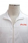 V086 Professional Custom White Red Border Printing LOGO Zipper Singapore Vest Jacket