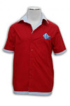 R049 red casual embroidery shirts