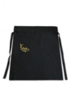 AP004 How to Purchase Free Size Aprons Black Half Waist Apron with 2 Side Pockets and Custom Embroidery