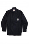 SE003-1 Customize Security Officer Uniform Navy Blue Front Zip Long Sleeved Top Workwear for Men and Women