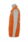 V127 Customized open-chested staff orange printed LOGO  Vest Jacket 