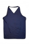 AP016 Where to Buy Merchandise Aprons for Women Dark Blue V-Neck Tuxedo Bib Apron Uniforms