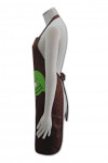 AP014 Custom Produce Apron with Printed Logo & Design Unisex Brown Halter Neck Aprons with Adjustable Strap