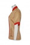 CL009 Bespoke Housekeeping Maid Tunic Uniform Short Sleeve Service Shirt in Peru with Red Collar and Cuffs