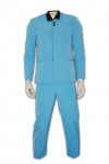CL001-3 Design For Your Housekeeping Staff Customised Uniform Merchandise Workwear Shirt Pants Set in Steel Blue 