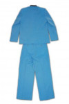 CL001-3 Design For Your Housekeeping Staff Customised Uniform Merchandise Workwear Shirt Pants Set in Steel Blue 