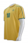 W050 Wholesale Basic Football Team Jersey Yellow Short Sleeve Soccer Shirt 