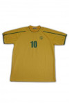 W050 Wholesale Basic Football Team Jersey Yellow Short Sleeve Soccer Shirt 