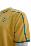 W050 Wholesale Basic Football Team Jersey Yellow Short Sleeve Soccer Shirt 