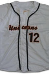 W009 OEM White Baseball Softball Jersey with Black Piping Custom Made School Sports Team Uniforms