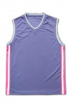 VT054 V-Neck T-shirt  Stripe Sports Vest Royal Blue Tank Top
