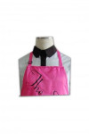 AP026 Tailor-Made Long Pink Fuchsia Apron with Embroidered Logo