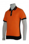 P237 black collar orange polo shirt for men