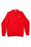 P240 red long sleeve polo shirt