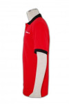 P241 black collar red polo shirt