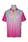 P246 Pink collar short sleeve polo shirt