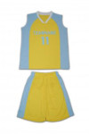 W113 Custom Produce Blank Basketball Jersey for Kids Youth Adult Yellow Blue Two Piece Jersey Set
