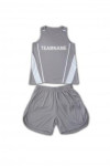 W115 Bulk Order School Sports Team Training Uniform Set Unisex Gray Tank Top with Shorts 