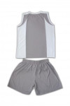 W117 Design Your Own Sports Teamwear Grey White Basketball Training Kit 