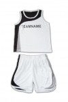 W121 Wholesale Custom-Made Sportswear White Round Neck Basketball Jersey 2pc Set