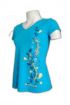 T274 blue short sleeve T shirt