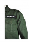 SE049 Custom Design Office Work Security Uniforms Dark Green Shirt with Arm Pockets 
