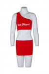 BG015 Customised Beer Promoter Uniform 2 Piece Set Toga Top and Skirt in Red 